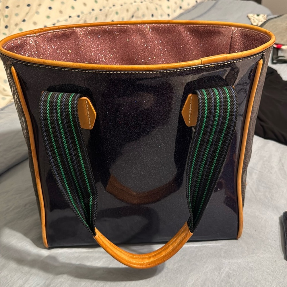 Consuela large dark blue with glitter purse